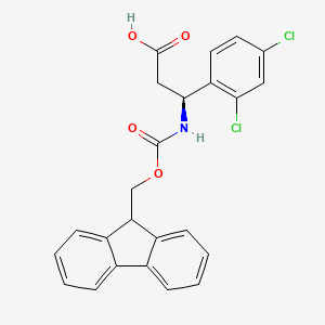 molecular formula C24H19Cl2NO4 B3142283 (S)-3-((((9H-Fluoren-9-yl)methoxy)carbonyl)amino)-3-(2,4-dichlorophenyl)propanoic acid CAS No. 501015-34-5