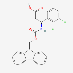 molecular formula C24H19Cl2NO4 B3142290 (S)-3-((((9H-Fluoren-9-yl)methoxy)carbonyl)amino)-3-(2,3-dichlorophenyl)propanoic acid CAS No. 501015-35-6