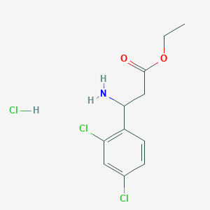 molecular formula C11H14Cl3NO2 B3142358 Ethyl 3-amino-3-(2,4-dichlorophenyl)propanoate hydrochloride CAS No. 502842-02-6