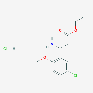 molecular formula C12H17Cl2NO3 B3142359 Ethyl 3-amino-3-(5-chloro-2-methoxyphenyl)propanoate hydrochloride CAS No. 502842-38-8