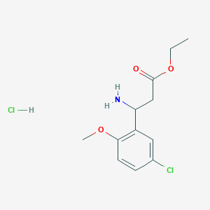 molecular formula C12H17Cl2NO3 B3142359 3-氨基-3-(5-氯-2-甲氧基苯基)丙酸乙酯盐酸盐 CAS No. 502842-38-8