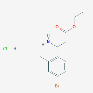 molecular formula C12H17BrClNO2 B3142360 Ethyl 3-amino-3-(4-bromo-2-methylphenyl)propanoate hydrochloride CAS No. 502842-45-7