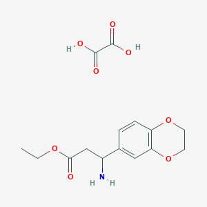 Ethyl 3-amino-3-(2,3-dihydro-1,4-benzodioxin-6-yl)propanoate oxalate