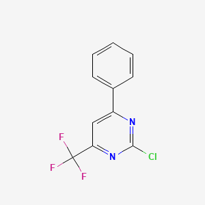 molecular formula C11H6ClF3N2 B3142376 2-Chloro-4-phenyl-6-(trifluoromethyl)pyrimidine CAS No. 503146-00-7