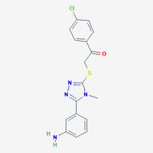 molecular formula C17H15ClN4OS B314240 2-{[5-(3-aminophenyl)-4-methyl-4H-1,2,4-triazol-3-yl]sulfanyl}-1-(4-chlorophenyl)ethanone 