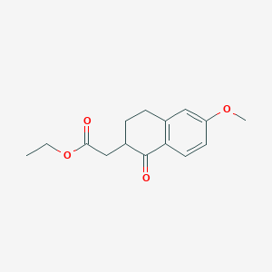 molecular formula C15H18O4 B3142455 Ethyl 2-(6-methoxy-1-oxo-1,2,3,4-tetrahydronaphthalen-2-yl)acetate CAS No. 50558-96-8
