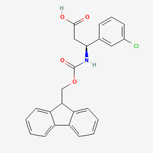 molecular formula C24H20ClNO4 B3142544 (S)-3-((((9H-Fluoren-9-yl)methoxy)carbonyl)amino)-3-(3-chlorophenyl)propanoic acid CAS No. 507472-16-4