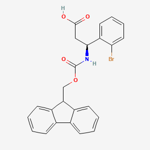molecular formula C24H20BrNO4 B3142552 (S)-3-((((9H-Fluoren-9-yl)methoxy)carbonyl)amino)-3-(2-bromophenyl)propanoic acid CAS No. 507472-17-5