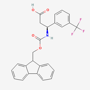 molecular formula C25H20F3NO4 B3142567 (S)-3-((((9H-芴-9-基)甲氧基)羰基)氨基)-3-(3-(三氟甲基)苯基)丙酸 CAS No. 507472-20-0