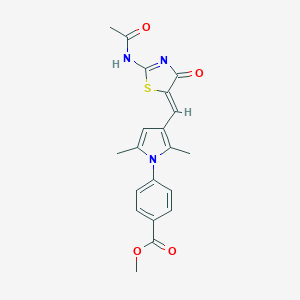 methyl 4-(3-{(Z)-[(2Z)-2-(acetylimino)-4-oxo-1,3-thiazolidin-5-ylidene]methyl}-2,5-dimethyl-1H-pyrrol-1-yl)benzoate