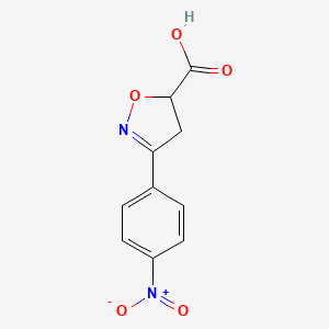 molecular formula C10H8N2O5 B3142573 3-(4-Nitrophenyl)-4,5-dihydro-1,2-oxazole-5-carboxylic acid CAS No. 508182-18-1