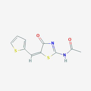 molecular formula C10H8N2O2S2 B314259 N-[4-oxo-5-(2-thienylmethylene)-1,3-thiazolidin-2-ylidene]acetamide 