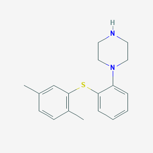 molecular formula C18H22N2S B3142594 1-(2-((2,5-二甲苯基)硫代)苯基)哌嗪 CAS No. 508233-77-0