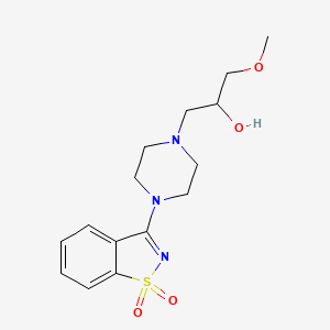 molecular formula C15H21N3O4S B3142683 1-[4-(1,1-Dioxo-1,2-benzothiazol-3-yl)piperazin-1-yl]-3-methoxypropan-2-ol CAS No. 510737-47-0