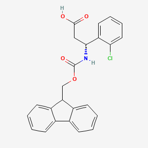 molecular formula C24H20ClNO4 B3142726 (R)-3-((((9H-Fluoren-9-yl)methoxy)carbonyl)amino)-3-(2-chlorophenyl)propanoic acid CAS No. 511272-52-9
