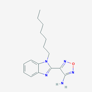 molecular formula C16H21N5O B314274 4-(1-heptyl-1H-benzimidazol-2-yl)-1,2,5-oxadiazol-3-ylamine 
