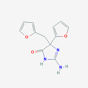 molecular formula C12H11N3O3 B3142756 2-Amino-5-(2-furyl)-5-furfuryl-1H-imidazole-4(5H)-one CAS No. 512190-84-0