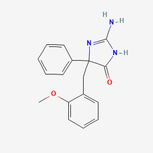 molecular formula C17H17N3O2 B3142781 2-Amino-5-[(2-methoxyphenyl)methyl]-5-phenyl-4,5-dihydro-1H-imidazol-4-one CAS No. 512190-94-2