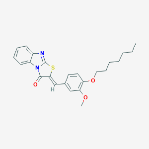 molecular formula C24H26N2O3S B314279 (2Z)-2-[4-(heptyloxy)-3-methoxybenzylidene][1,3]thiazolo[3,2-a]benzimidazol-3(2H)-one 