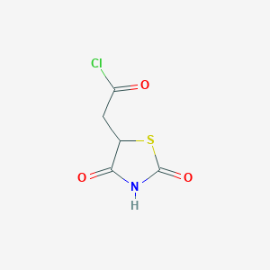 molecular formula C5H4ClNO3S B3142803 (2,4-Dioxo-thiazolidin-5-yl)-acetyl chloride CAS No. 51226-17-6