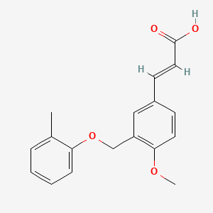 molecular formula C18H18O4 B3142833 (2E)-3-{4-甲氧基-3-[(2-甲基苯氧基)甲基]苯基}丙-2-烯酸 CAS No. 512809-89-1