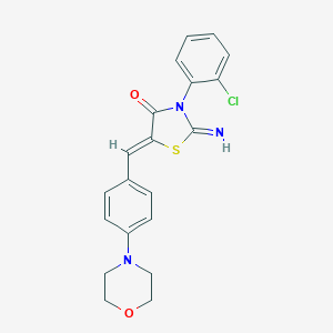 molecular formula C20H18ClN3O2S B314284 3-(2-Chlorophenyl)-2-imino-5-[4-(4-morpholinyl)benzylidene]-1,3-thiazolidin-4-one 