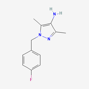 molecular formula C12H14FN3 B3142920 1-(4-Fluorobenzyl)-3,5-dimethyl-1H-pyrazol-4-amine CAS No. 514800-78-3