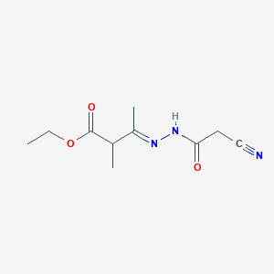 molecular formula C10H15N3O3 B3143027 ethyl 3-[(E)-2-(2-cyanoacetyl)hydrazono]-2-methylbutanoate CAS No. 5172-63-4