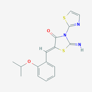 molecular formula C16H15N3O2S2 B314307 2-Imino-5-(2-isopropoxybenzylidene)-3-(1,3-thiazol-2-yl)-1,3-thiazolidin-4-one 