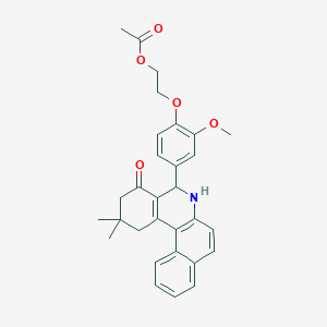 2-[4-(2,2-Dimethyl-4-oxo-1,2,3,4,5,6-hexahydrobenzo[a]phenanthridin-5-yl)-2-methoxyphenoxy]ethyl acetate