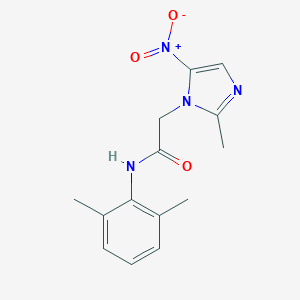 molecular formula C14H16N4O3 B314314 N-(2,6-Dimethyl-phenyl)-2-(2-methyl-5-nitro-imidazol-1-yl)-acetamide 