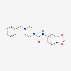 molecular formula C19H21N3O3 B3143195 Piperazine-1-carboxamide, N-(1,3-benzodioxol-5-yl)-4-benzyl- CAS No. 518993-90-3