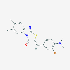 molecular formula C20H18BrN3OS B314320 2-[3-bromo-4-(dimethylamino)benzylidene]-6,7-dimethyl[1,3]thiazolo[3,2-a]benzimidazol-3(2H)-one 