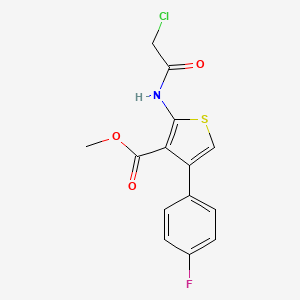 molecular formula C14H11ClFNO3S B3143204 Methyl 2-(2-chloroacetamido)-4-(4-fluorophenyl)thiophene-3-carboxylate CAS No. 519016-66-1