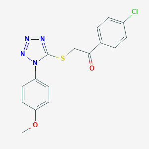 molecular formula C16H13ClN4O2S B314323 1-(4-Chloro-phenyl)-2-[1-(4-methoxy-phenyl)-1H-tetrazol-5-ylsulfanyl]-ethanone 