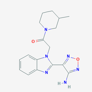 molecular formula C17H20N6O2 B314326 4-{1-[2-(3-methylpiperidin-1-yl)-2-oxoethyl]-1H-benzimidazol-2-yl}-1,2,5-oxadiazol-3-amine 