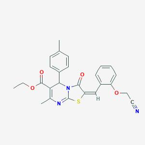 ethyl 2-[2-(cyanomethoxy)benzylidene]-7-methyl-5-(4-methylphenyl)-3-oxo-2,3-dihydro-5H-[1,3]thiazolo[3,2-a]pyrimidine-6-carboxylate