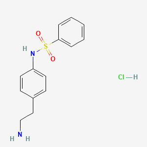 molecular formula C14H17ClN2O2S B3143340 N-[4-(2-aminoethyl)phenyl]benzenesulfonamide hydrochloride CAS No. 522602-11-5