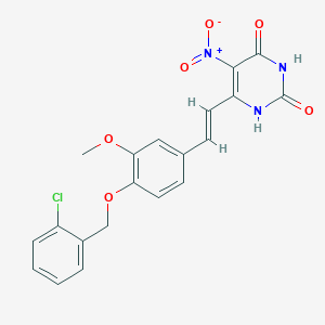 molecular formula C20H16ClN3O6 B314340 6-(2-{4-[(2-chlorobenzyl)oxy]-3-methoxyphenyl}vinyl)-5-nitro-2,4(1H,3H)-pyrimidinedione 