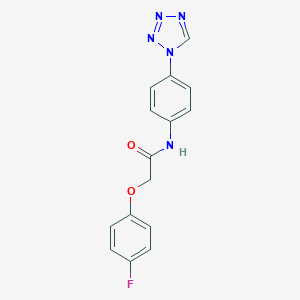 molecular formula C15H12FN5O2 B314350 2-(4-fluorophenoxy)-N-[4-(tetrazol-1-yl)phenyl]acetamide 
