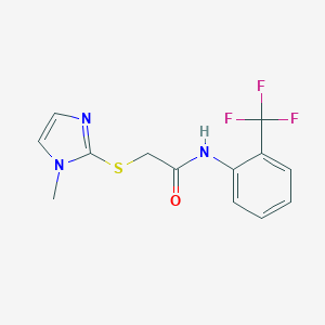 molecular formula C13H12F3N3OS B314352 2-[(1-methyl-1H-imidazol-2-yl)sulfanyl]-N-[2-(trifluoromethyl)phenyl]acetamide 