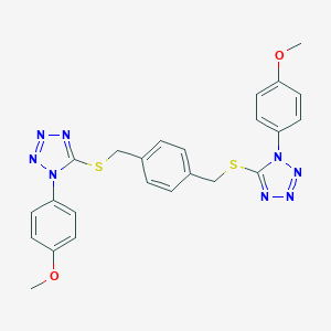 molecular formula C24H22N8O2S2 B314356 1-(4-methoxyphenyl)-5-{[4-({[1-(4-methoxyphenyl)-1H-tetraazol-5-yl]sulfanyl}methyl)benzyl]sulfanyl}-1H-tetraazole 