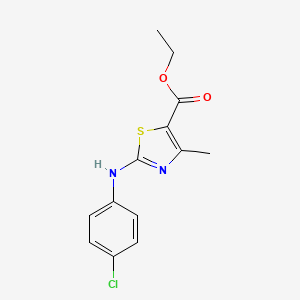 Ethyl 3-((4-chlorophenyl)amino)-5-methyl-2,4-thiazolecarboxylate