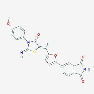 molecular formula C23H15N3O5S B314364 (Z)-5-(5-((2-Imino-3-(4-methoxyphenyl)-4-oxothiazolidin-5-ylidene)methyl)furan-2-yl)isoindoline-1,3-dione 