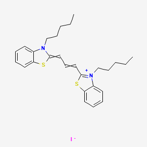 molecular formula C27H33IN2S2 B3143647 3-Pentyl-2-[3-(3-pentyl-1,3-benzothiazol-3-ium-2-yl)prop-2-enylidene]-1,3-benzothiazole;iodide CAS No. 53213-86-8