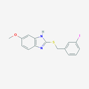 molecular formula C15H13IN2OS B314366 2-[(3-iodobenzyl)thio]-5-methoxy-1H-benzimidazole 