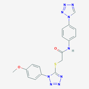 molecular formula C17H15N9O2S B314367 2-{[1-(4-methoxyphenyl)-1H-tetraazol-5-yl]sulfanyl}-N-[4-(1H-tetraazol-1-yl)phenyl]acetamide 