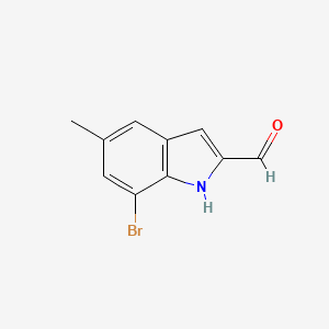 molecular formula C10H8BrNO B3143727 7-bromo-5-methyl-1H-indole-2-carbaldehyde CAS No. 53590-79-7