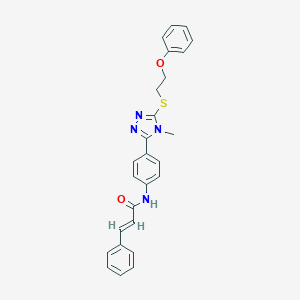 molecular formula C26H24N4O2S B314378 N-(4-{4-methyl-5-[(2-phenoxyethyl)sulfanyl]-4H-1,2,4-triazol-3-yl}phenyl)-3-phenylacrylamide 