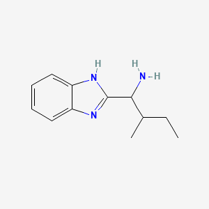 molecular formula C12H17N3 B3143790 1-(1H-1,3-Benzodiazol-2-YL)-2-methylbutan-1-amine CAS No. 53662-90-1